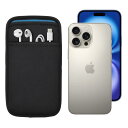 (ポケット付) iPhone 16 Pro MAX・16 Plus・15/14 Pro Max・15/14 Plus (6.9/6.7インチ) 用 JustFit. スリーブケース (ブラック/ブルー) 専用設計だからジャストフィット 周辺機器が収納出来るポケット付 IP6PJFSCP