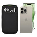 (ポケット付) iPhone 16 Pro MAX・16 Plus・15/14 Pro Max・15/14 Plus (6.9/6.7インチ) 用 JustFit. スリーブケース (ブラック/グリーン) 専用設計だからジャストフィット 周辺機器が収納出来るポケット付 IP6PJF