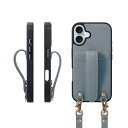 COGURE コグレ iPhone16Plus ケース ショルダーストラップ 本革 落下防止 耐衝撃 ギフトボックス付き COPG ブルーリン【BlueLin】