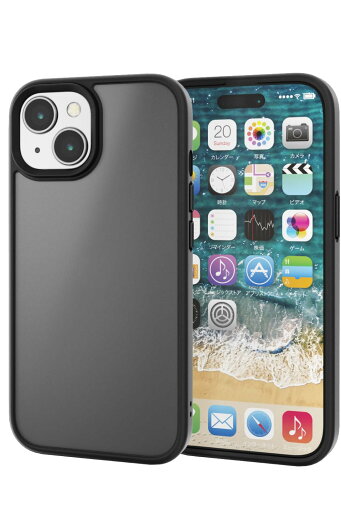 エレコム iPhone 15 ケース 耐衝撃 米軍MIL規格 半透明 マット仕上げ ストラップホール付き ハイブリッドケース カメラ保護設計 ワイヤレス充電対応 指紋防止 ブラック PMWA23AHVCKBK エレコム iPhone 15 ケース 耐衝撃 米軍MIL規格 半透明 マット仕上げ ストラップホール付き ハイブリッドケース カメラ保護設計 ワイヤレス充電対応 指紋防止 ブラック PMWA23AHVCKBK