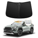 【強化版】トヨタ RAV4 50系 フロントガラスサンシェード 遮光断熱 2019年4月-現行 RAV4 MXAA5# AXAH5# 日焼け防止 日よけUVカット 5層構造 夏 紫外線 簡単着脱 内装パーツ 車種専用設計 折り畳み式