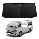【強化版】トヨタ ハイエース 200系 ワイドボディ専用 フロントガラスサンシェード ヴェルファイア H16.8-現行 UVカット 吸盤不要 遮光断熱 夏 紫外線 UVカット 簡単着脱 内装パーツ 車種専用