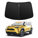 【強化版】トヨタ ヤリス クロス 10系 フロントガラスサンシェード yaris cross R2.8-現行 UVカット 吸盤不要 遮光断熱 夏 紫外線 UVカット 簡単着脱 内装パーツ 車種専用設計 折り畳み式 収納袋付