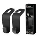 SEARISE ヘッドレストフック 車 フック 荷物かけ 2個 シートフック 荷掛けフック カー用品 便利グッズ (ブラック)