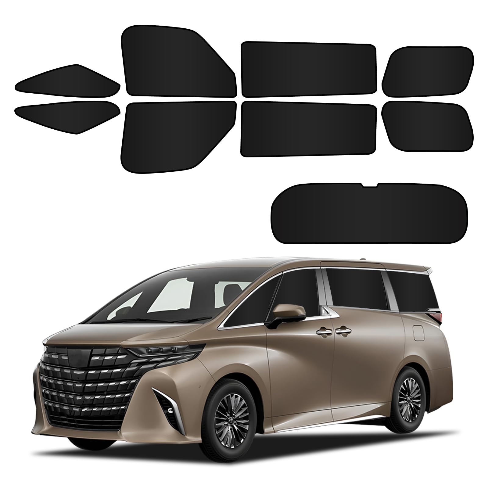 BLUESEATEC トヨタ アルファード 40系 遮光 カーテン マグネット ヴェルファイア R5.6-現行 Alphard velfire 着脱簡単 車種専用設計 車中泊 日除け 収納袋付き 9枚セット