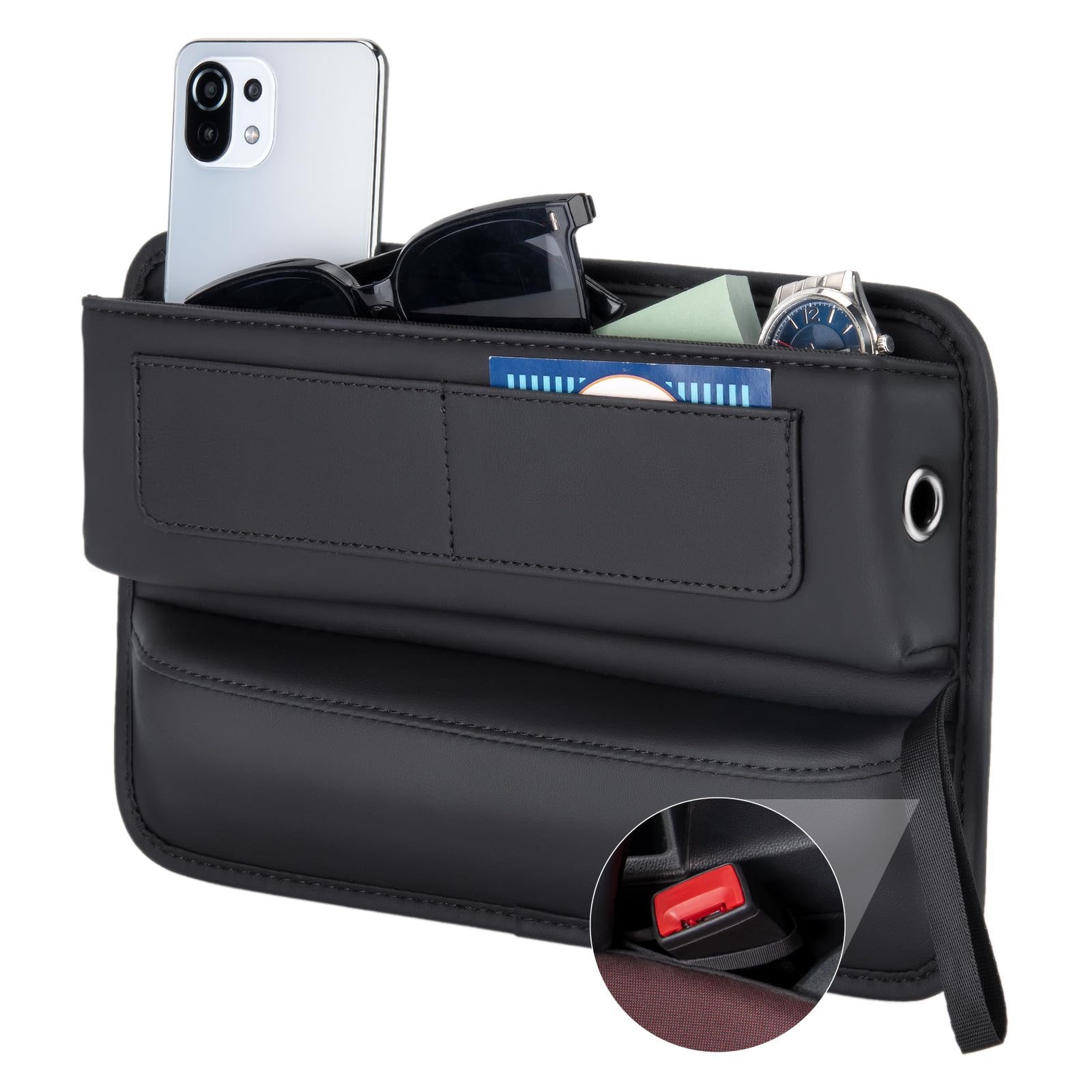 ALIOBC シートサイドポケット 車 隙間収納 カーシート隙間収納ボックス 車用コンソールシート隙間埋め 運転席と助手席用 小物落下防止 カー用品 便利グッズ 車内 コイン カード メガネの収