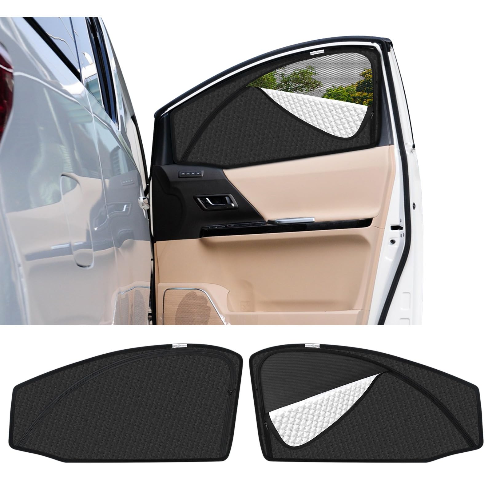 新型 アルファード ヴェルファイア 20系 専用 サンシェード マグネット式 サイド用 車種専用 2in1一体式 カーシェード ALPHARD VELLFIRE 20 メッシュカーテン 換気 断熱 日除け メッシュサンシェー