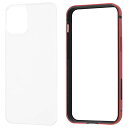 レイアウト iPhone 12 mini 5.4インチ対応 アルミバンパー+パネル(クリア) レッド RT-P26AB/RM