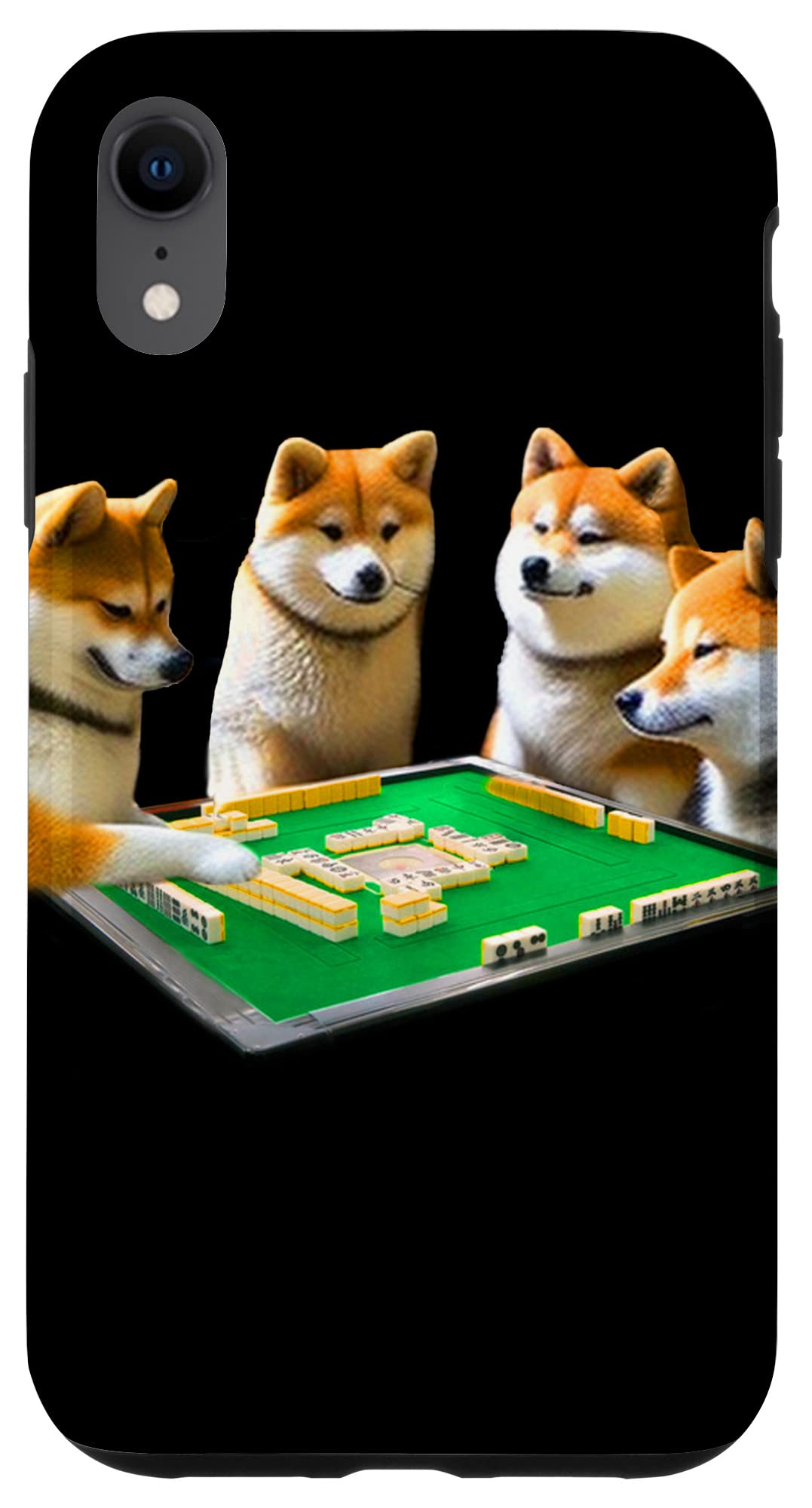 Rakuten - iPhone XR 柴犬 イヌ 麻雀 面白いtシャツ 犬 文字入り メンズ おもしろ 面白い 服 おもしろグッズ プレゼント ネタ 雀士 スマホケース
