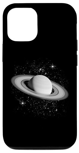 iPhone 15 ブラックとホワイト 土星 星空 レトロ スマホケース iPhone 15 ブラックとホワイト 土星 星空 レトロ スマホケース
