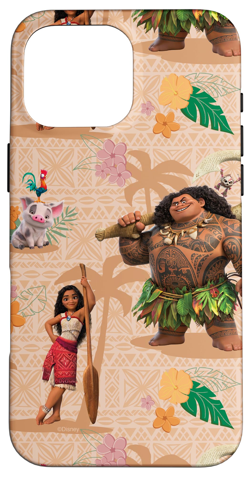 iPhone 16 Pro Max ディズニー モアナと伝説の海2 モアナ マウイ コツ ヘイヘイ ＆プア柄 スマホケース