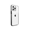 motomo iPhone 14 Pro ケース INO Achrome Shield Case [ クリア ソフトケース アルミニウムボタンカバー 密着痕防止...