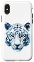 iPhone X/XS Tiger Polygon ブルーアイズ ワイルドキャット アニマル ホワイトタイガー スマホケース