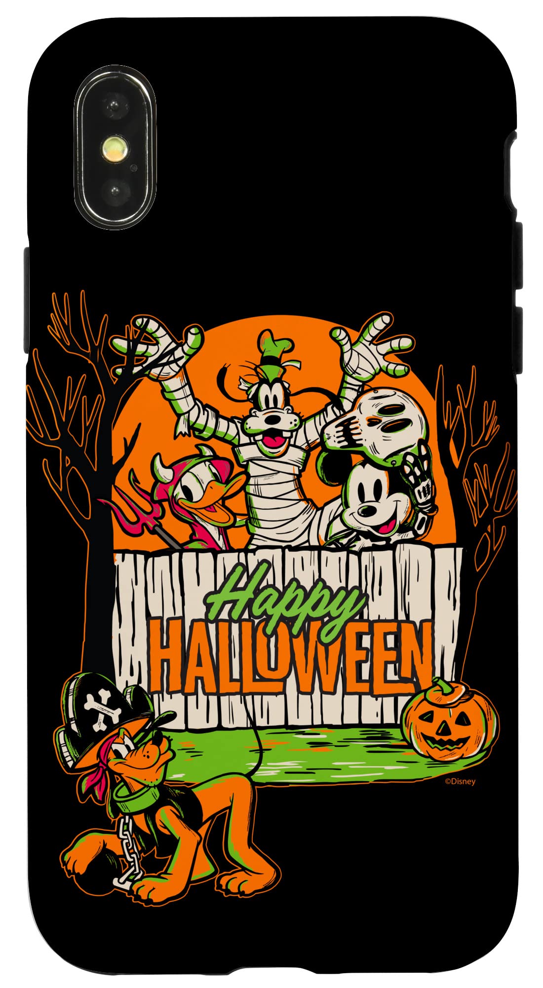 iPhone X/XS ディズニー 100 ミッキー ドナルド グーフィー&プルート ハッピー ハロ ...
