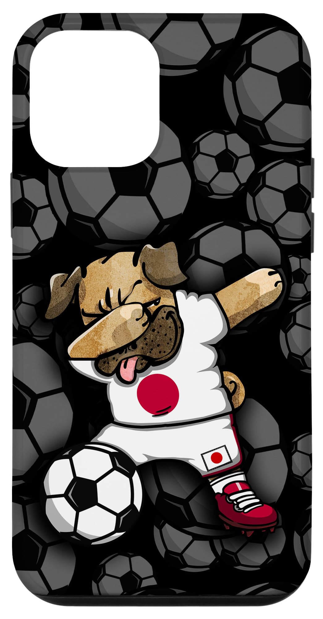 iPhone 12 mini Dabbing パグ ジャパン サッカー ファン ジャージ 日本サッカー スポーツ スマホケース