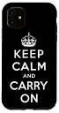 iPhone 11 Keep Calm and Carry On ビンテージポスタープリント レトロ スマホケース