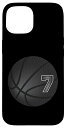 iPhone 15 ブラック バスケットボール ナンバー7ボール 選手&スポーツ愛好家向け スマホケース