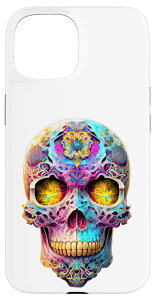 iPhone 15 Color Skulls フラクタルアートデザイン スカルヘッド スマホケース