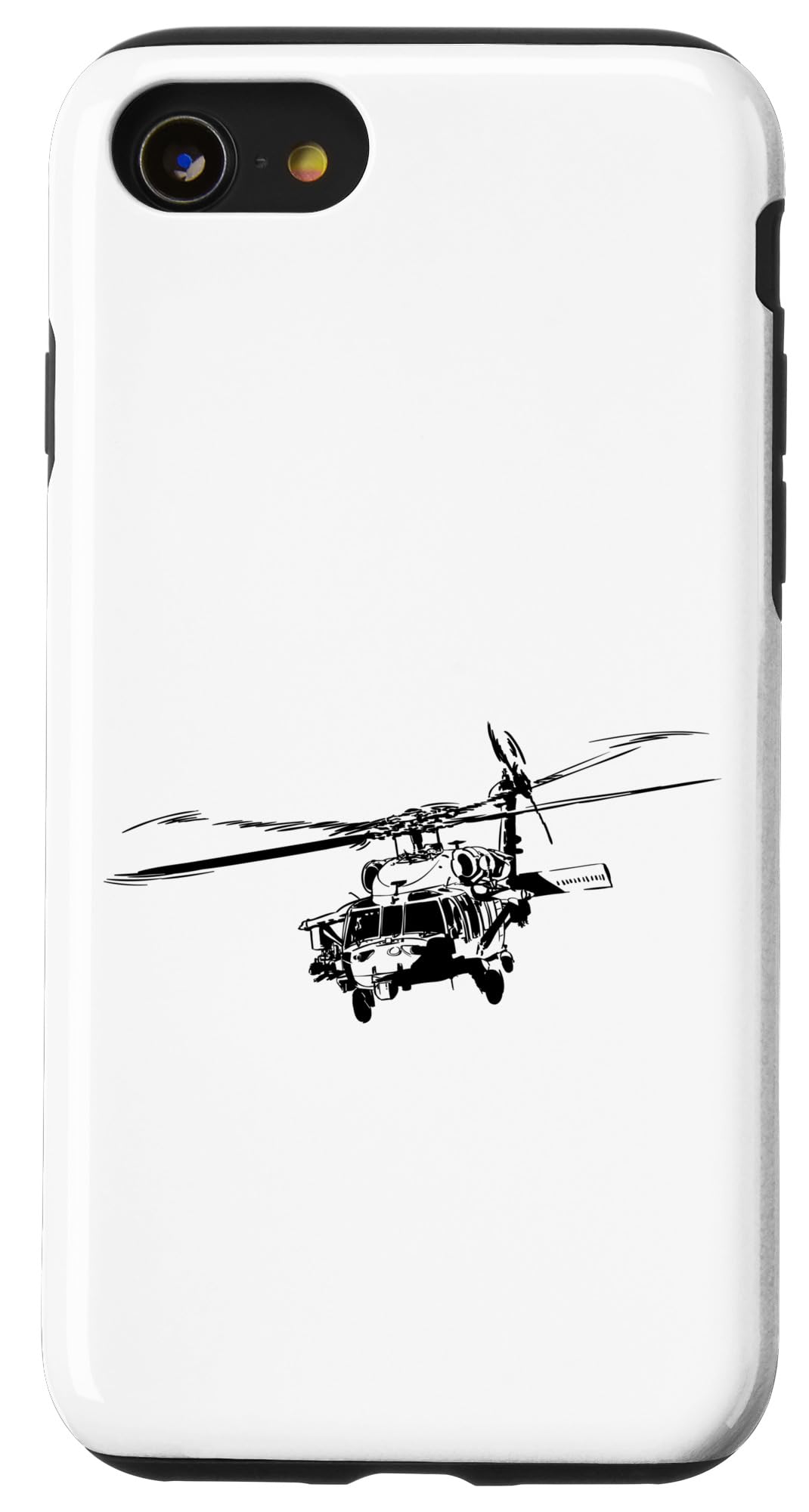 iPhone SE (2020) / 7 / 8 Sikorsky UH-60 ブラックホークヘリコプター アーミーパイロットギフト 男性用 スマホケース