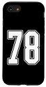 iPhone SE (2020) / 7 / 8 #78 ホワイト アウトライン ナンバー 78 スポーツファン ジャージスタイル スマホケース