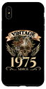 iPhone XS Max ヴィンテージ 1975 スカル 48歳の誕生日 スマホケース