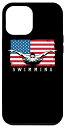 iPhone 14 Pro Max USA Swimming アメリカ国旗 スイマー水泳付き スマホケース