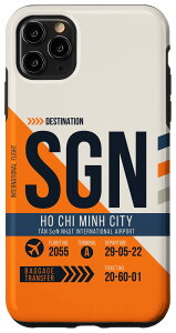 iPhone 11 Pro Max ヴィンテージ ホーチミン市 SGN 空港コード レトロ 航空旅行 スマホケース