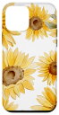 iPhone 12 mini ドライヒマワリの花びらブーケ 白い背景デザイン スマホケース