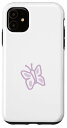 iPhone 11 パステルピンク 蝶の絵 スマホケース