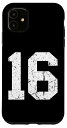 iPhone 11 ナンバー#16 スポーツジャージ ラッキーナンバー レトロ ヴィンテージ スマホケース
