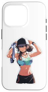 iPhone 16 Pro アニメとマンガ風の少女が帽子をかぶってタオルを抱えています スマホケース