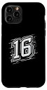 iPhone 11 Pro 16 - 「Sixteen Surge」 - ナンバー16デザイン スポーツやクラブ用 スマホケース