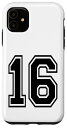 iPhone 11 数字 16インチ ブラック スマホケース
