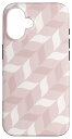 iPhone 16 Pale Pink Beige Waves Petal Curve Lines Art Nouveau Pattern スマホケース