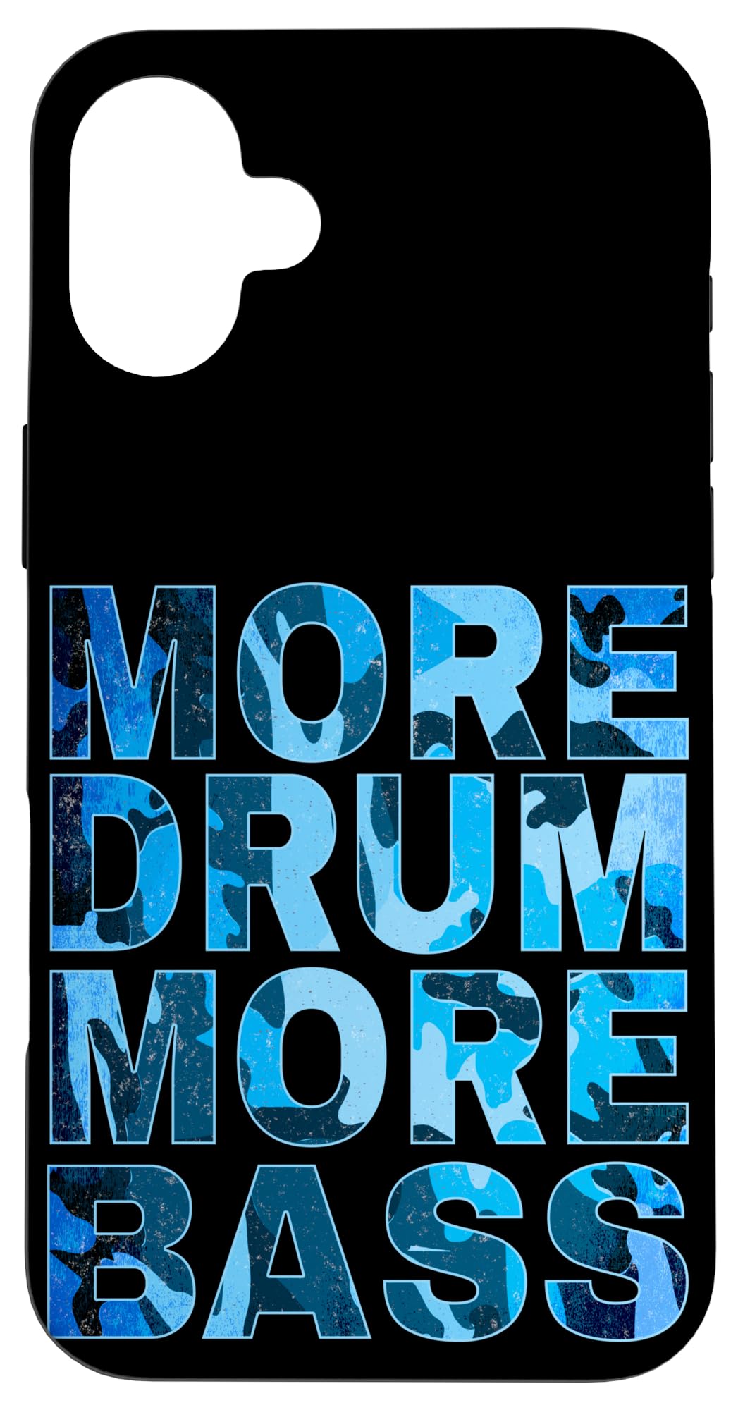 iPhone 16 Plus More Drum More Bass DNBミュージック ブルー ジャングル 迷彩 ドラムとベース スマホケース