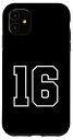 iPhone 11 ナンバー#16 スポーツジャージ 誕生日エイジ 大好きなラッキーナンバー スマホケース