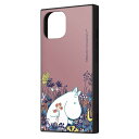 イングレム iPhone 15 / 14 / 13 ケース ムーミン ハイブリッドケース KAKU ムーミンと花畑(2)