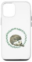 iPhone 13 葉っぱのリースを持ったハリネズミが可愛い 水彩画の森の動物モチーフ スマホケース