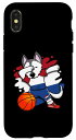 iPhone X/XS Dabbing Husky オランダバスケットボールファンジャージー ダッチスポーツ スマホケース