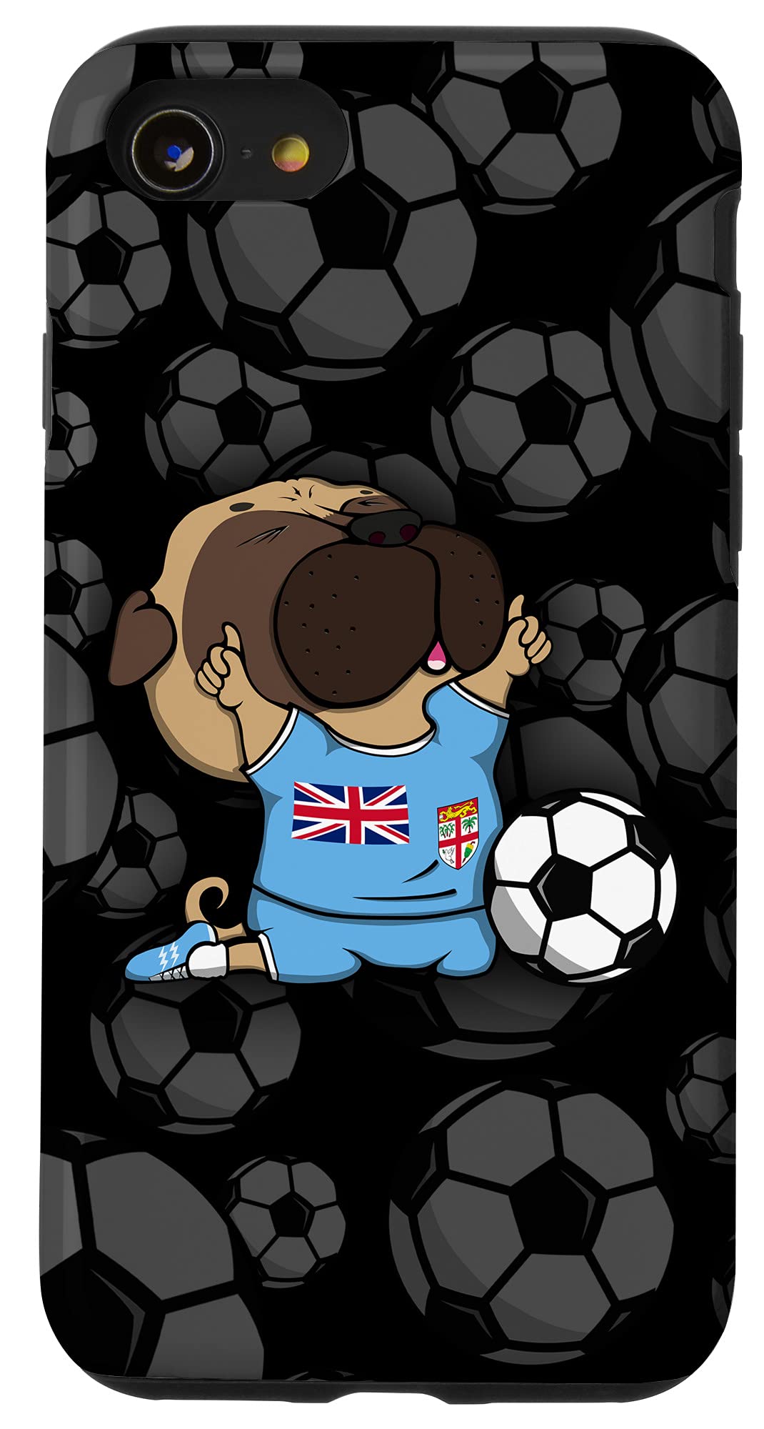 iPhone SE (2020) / 7 / 8 パグ犬 フィジー サッカーファン ジャージ フィジアン フットボール ラバーズ アート スマホケース