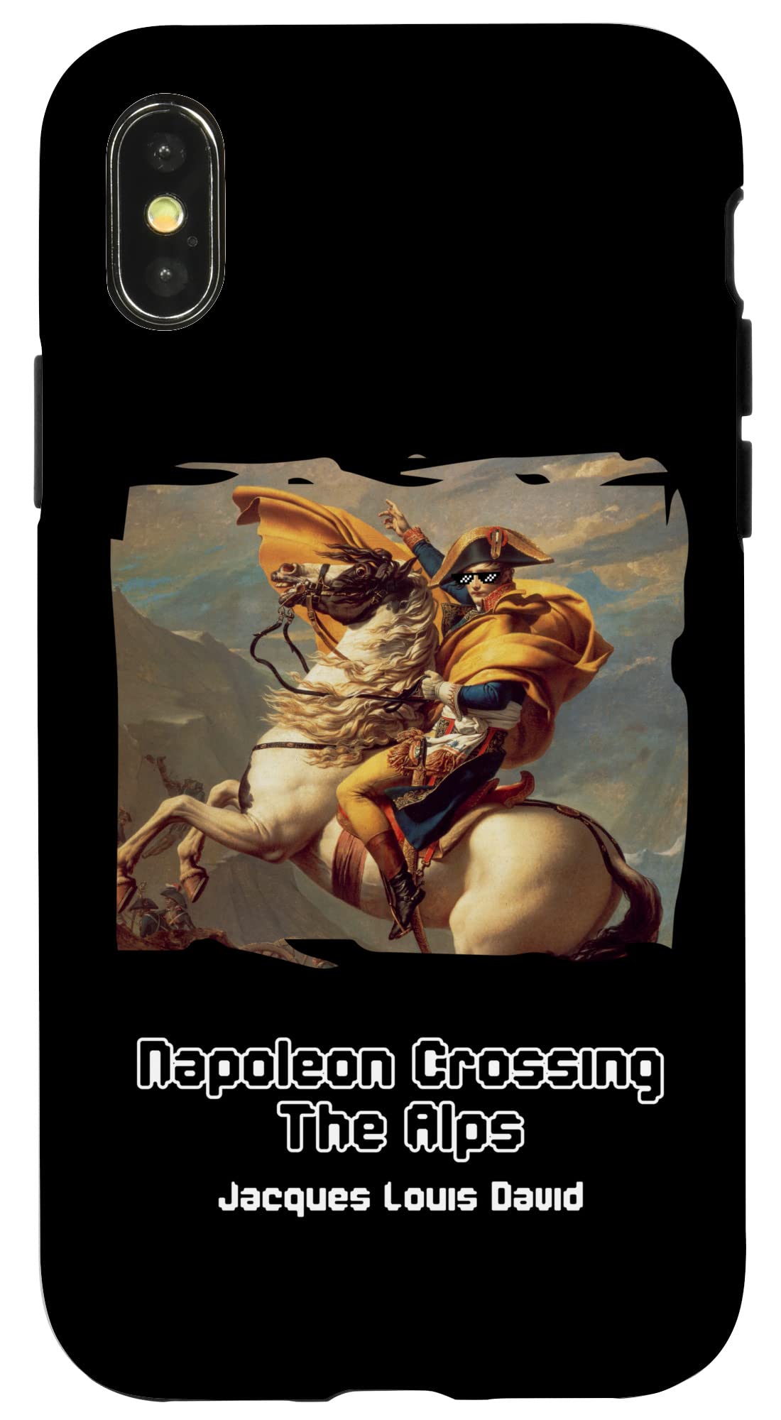 iPhone X/XS Napoleon Crossing The Alps サングラス付き スマホケース