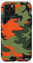 iPhone 11 Pro Pop Military Camouflage Pattern, Green Black Orange Camo スマホケース(2)