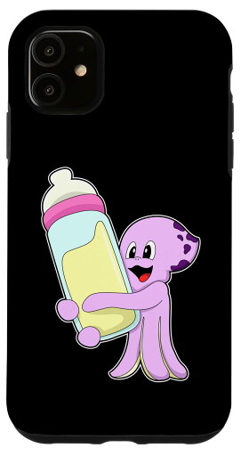 iPhone 11 タコ 哺乳瓶 牛乳 スマホケース iPhone 11 タコ 哺乳瓶 牛乳 スマホケース