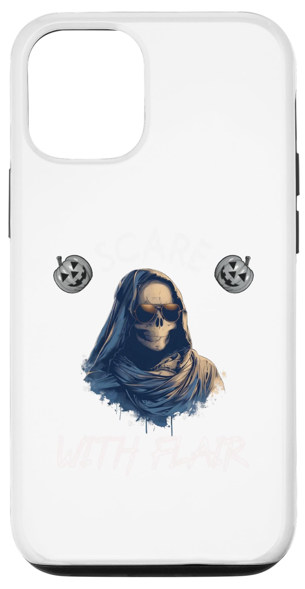 iPhone 15 フレアで面白い恐怖ハロウィーンのゴースト怖いクールなモンスター スマホケース