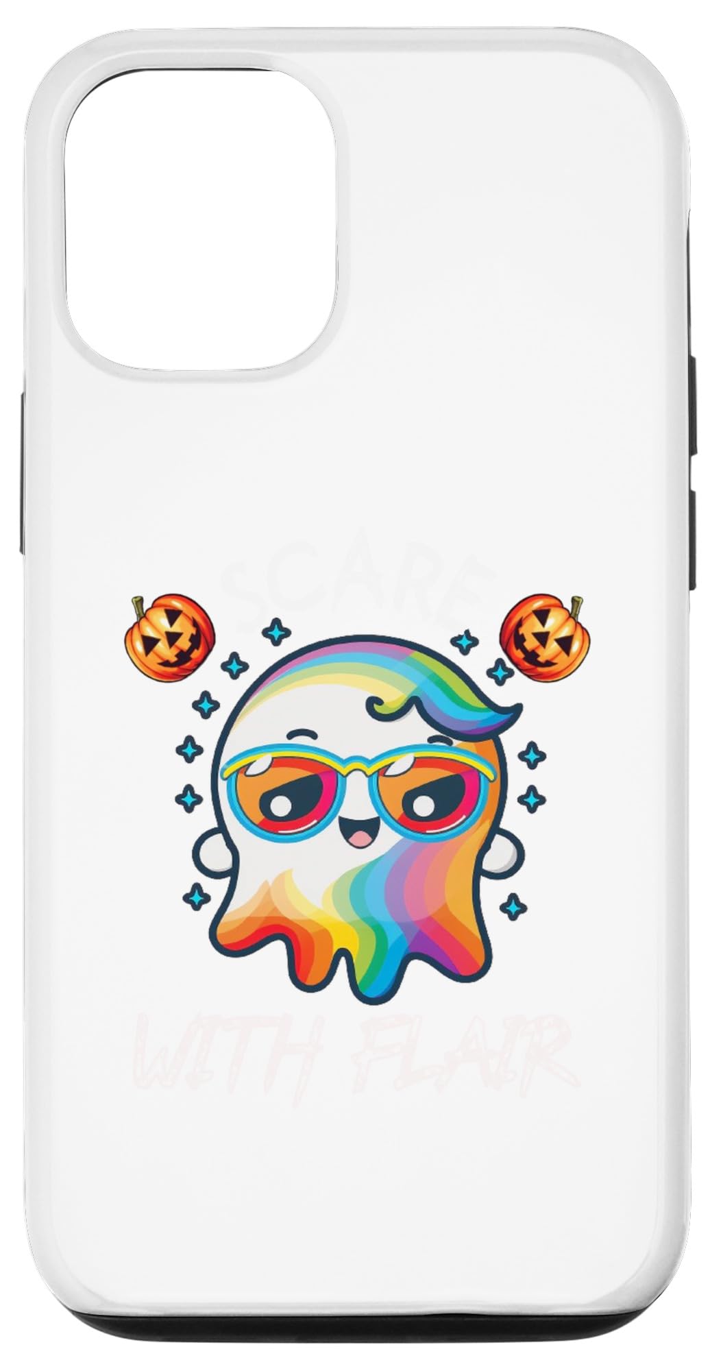 iPhone 15 フレアで面白い恐怖ハロウィーンのゴースト怖いクールなモンスター スマホケース