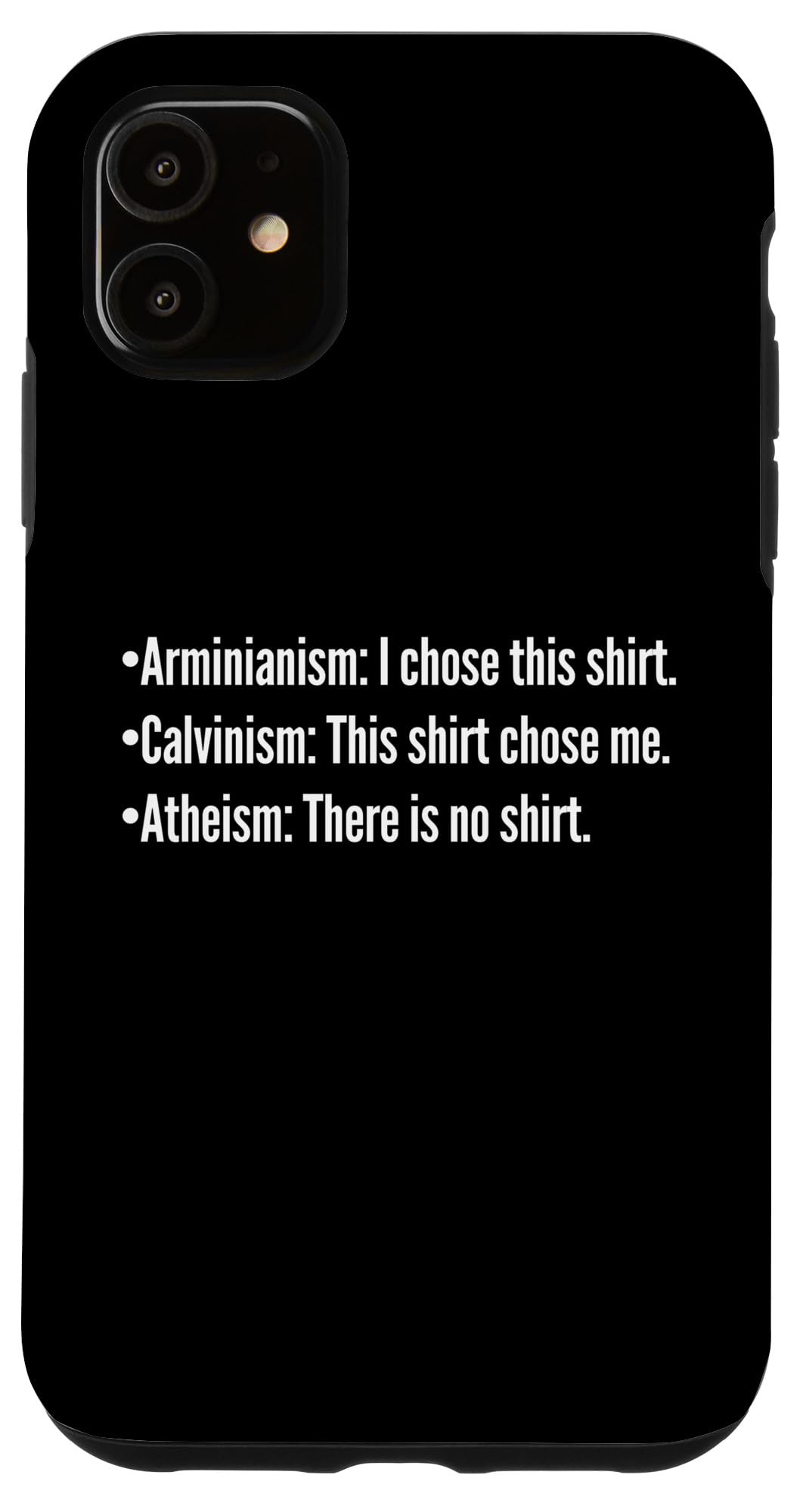 iPhone 11 カルヴィニズム対アルミニアン対無神論クリスチャン TULIP カルヴィニスト スマホケース