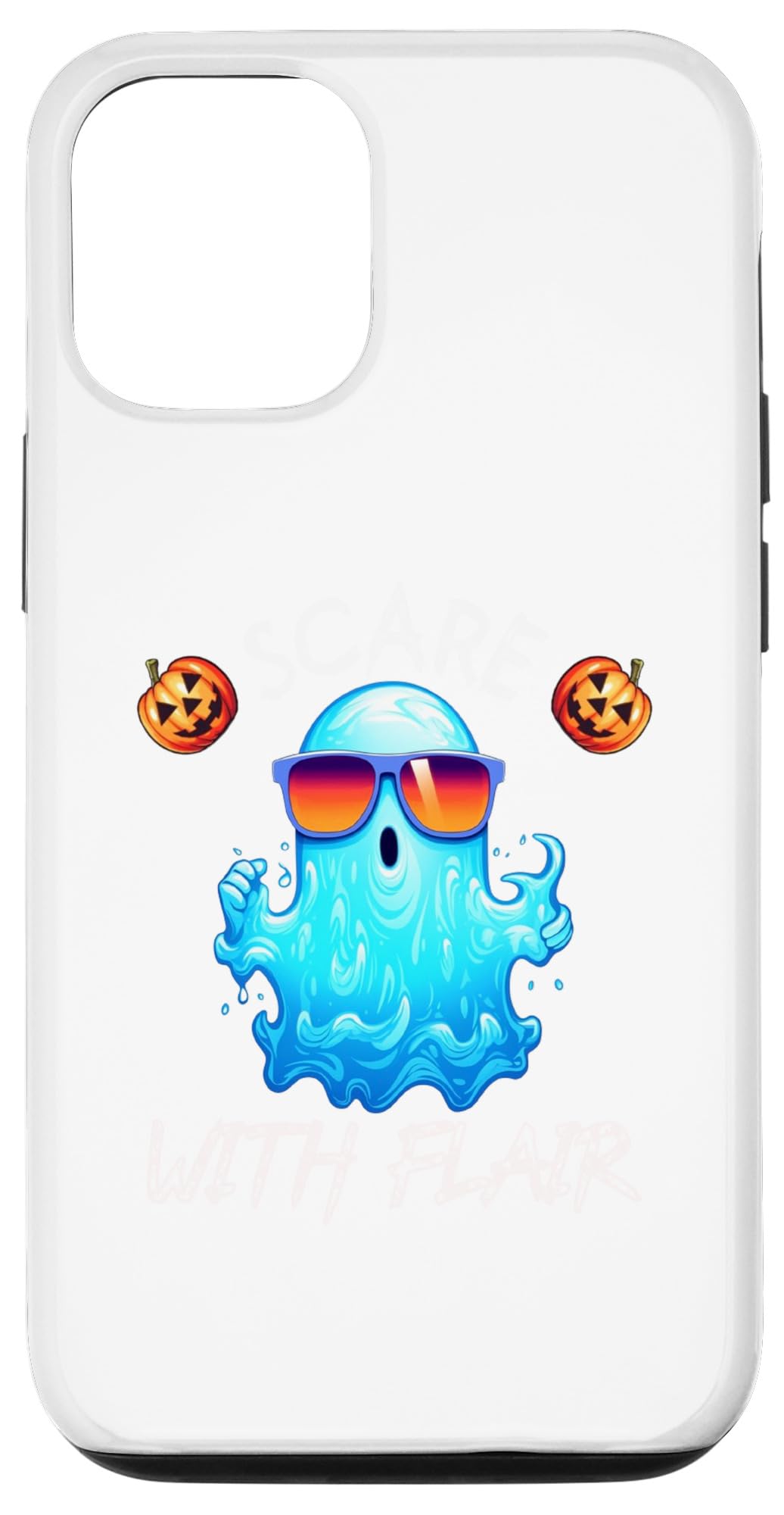 iPhone 15 フレアで面白い恐怖ハロウィーンのゴースト怖いクールなモンスター スマホケース