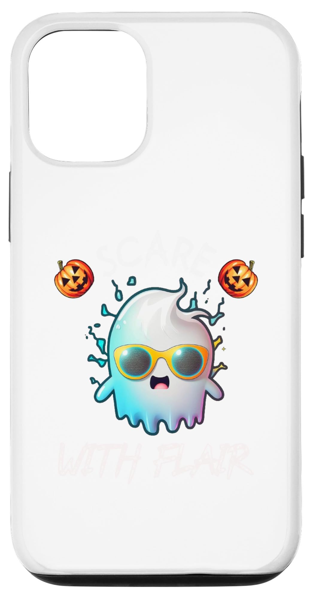 iPhone 15 フレアで面白い恐怖ハロウィーンのゴースト怖いクールなモンスター スマホケース
