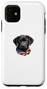 iPhone 11 Black Lab ラブラドールペット American loves dog puppy USA バンダナ スマホケース