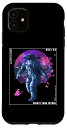 iPhone 11 Vaporwave やる気を起こさせる引用句 宇宙飛行士 未来 蝶 スマホケース